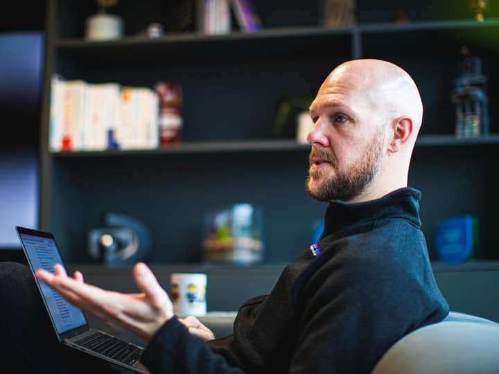 Liam O'Leary, Managing Director of Laser Red, talking about running an agency